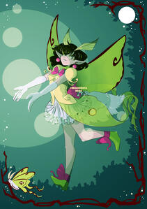 Original Artwork of a moth magical girl for a fanzine