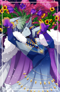 An illustration of my original character blooming from winter to spring.