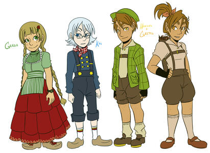 Character designs from Winter Blossoms