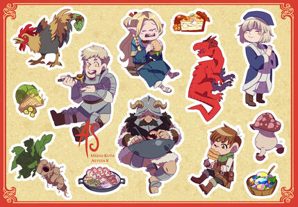 A Dungeon Meshi themed sticker set.