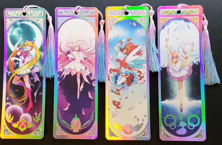 A series of Magical Girl themed bookmarks