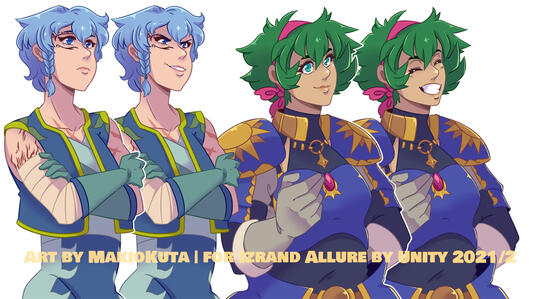 A series of character art from Izrand Allure