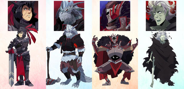 Character Art made for TTRPG games of several villains