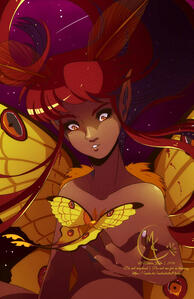 An older piece featuring an original character inspired by the comet moth.